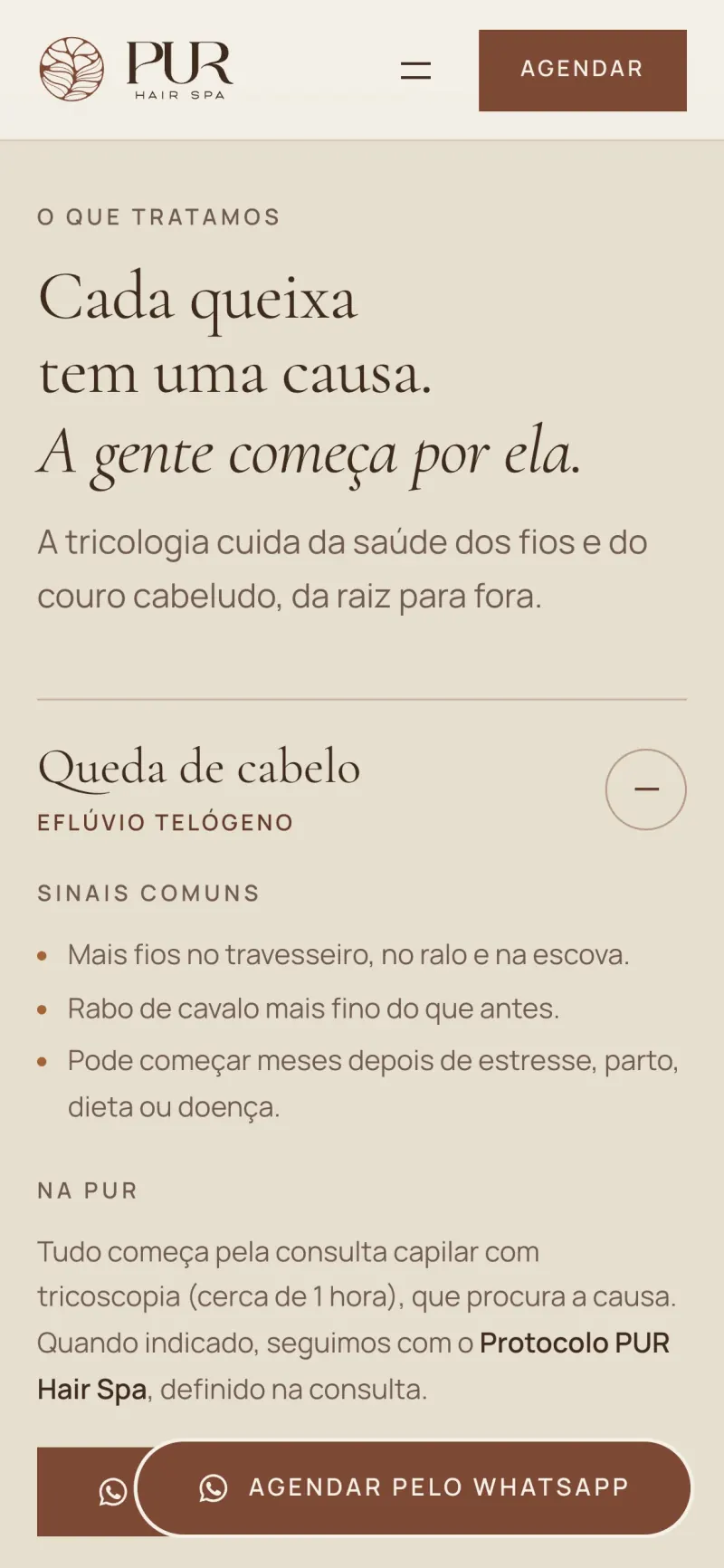 PUR Hair Spa complaint guide on a phone