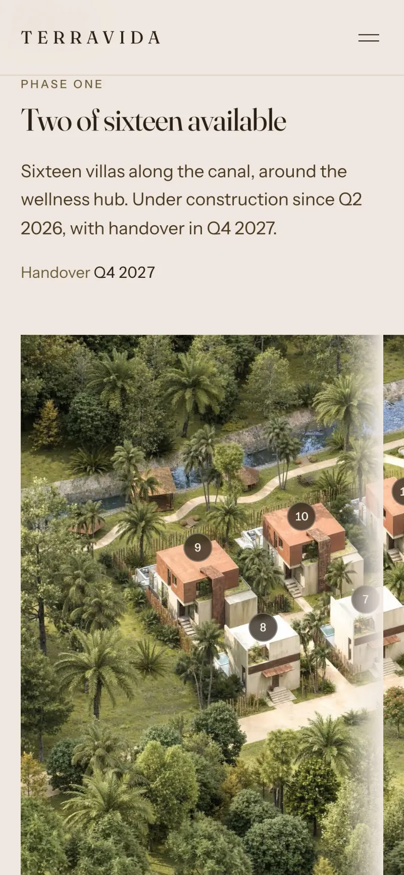 TerraVida availability map on a phone